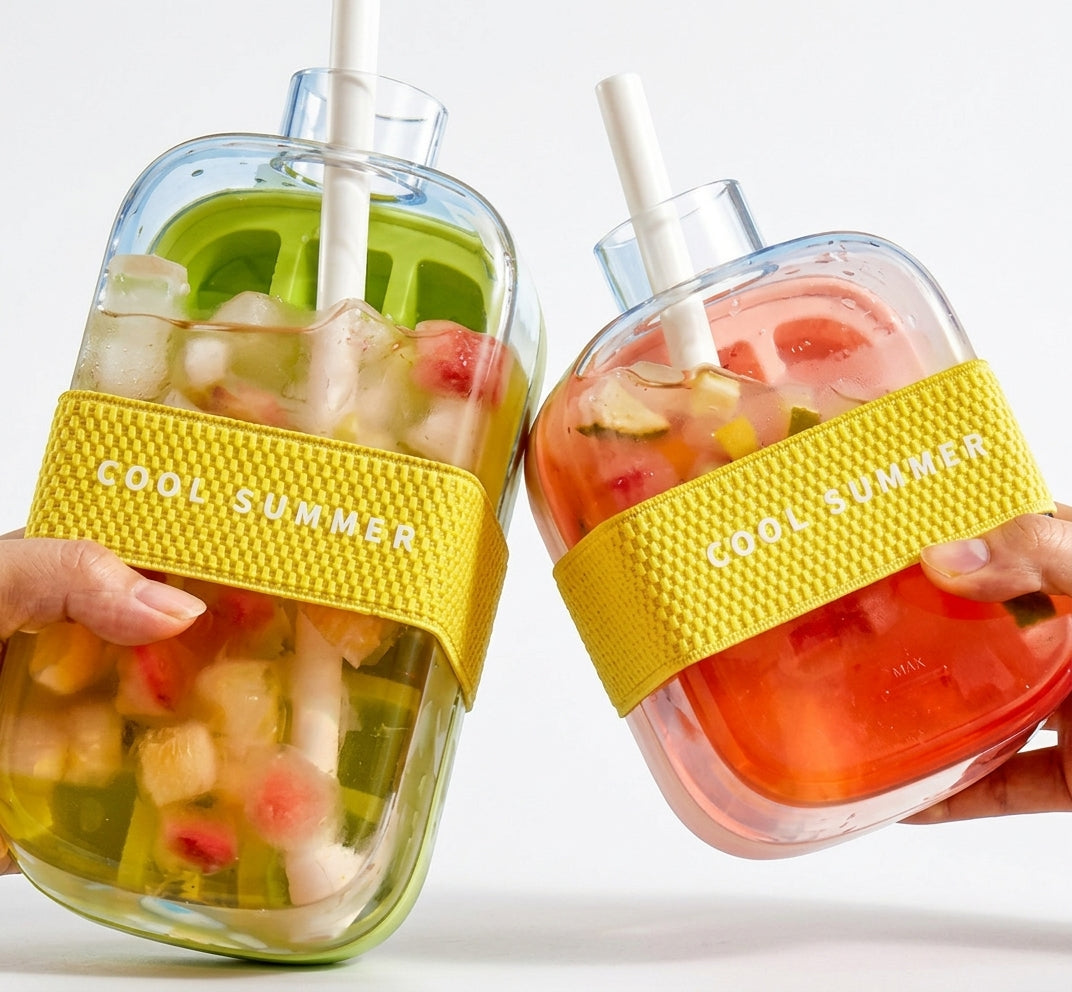 2-IN-1 Ice Cube Bottle & Fruit Infuser