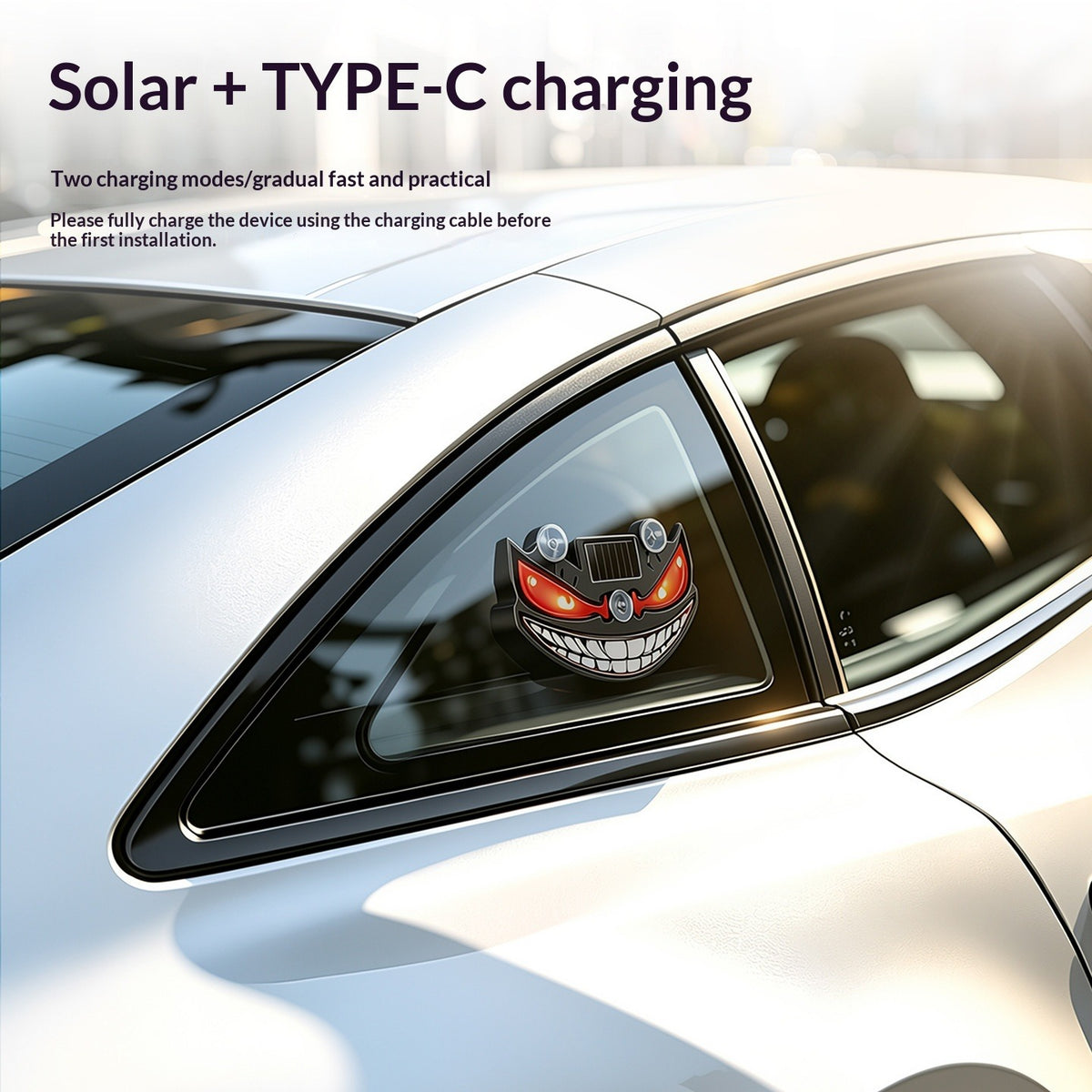 Solar-Powered Devil's Eye Car Light
