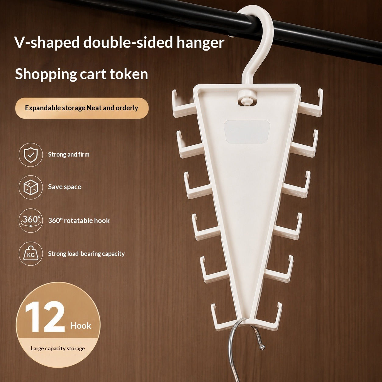 V-shaped Double-sided Clothes Rack Storage Shelf