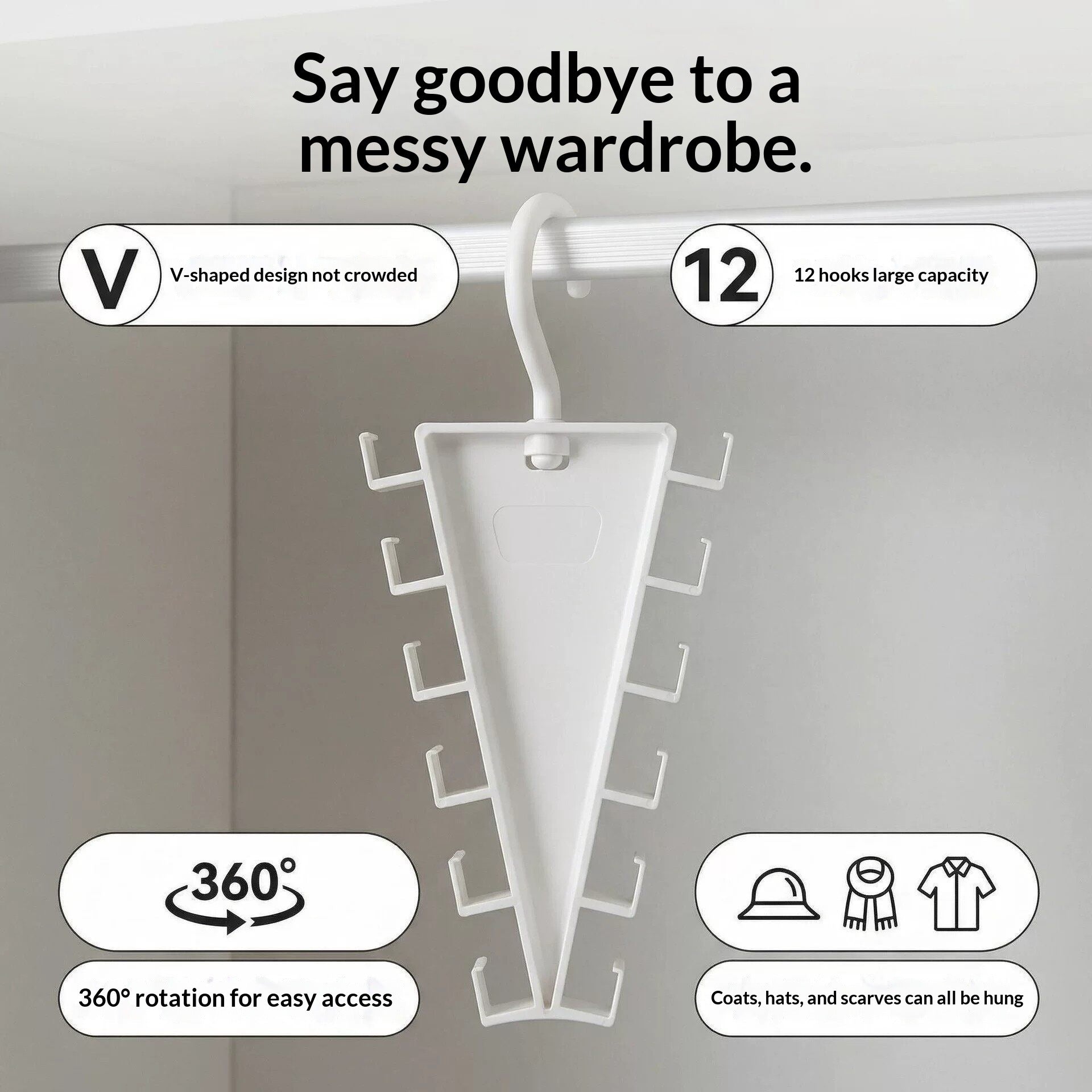 V-shaped Double-sided Clothes Rack Storage Shelf