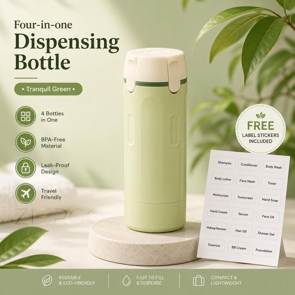 4-in-1 Leakproof Travel Dispenser Bottles